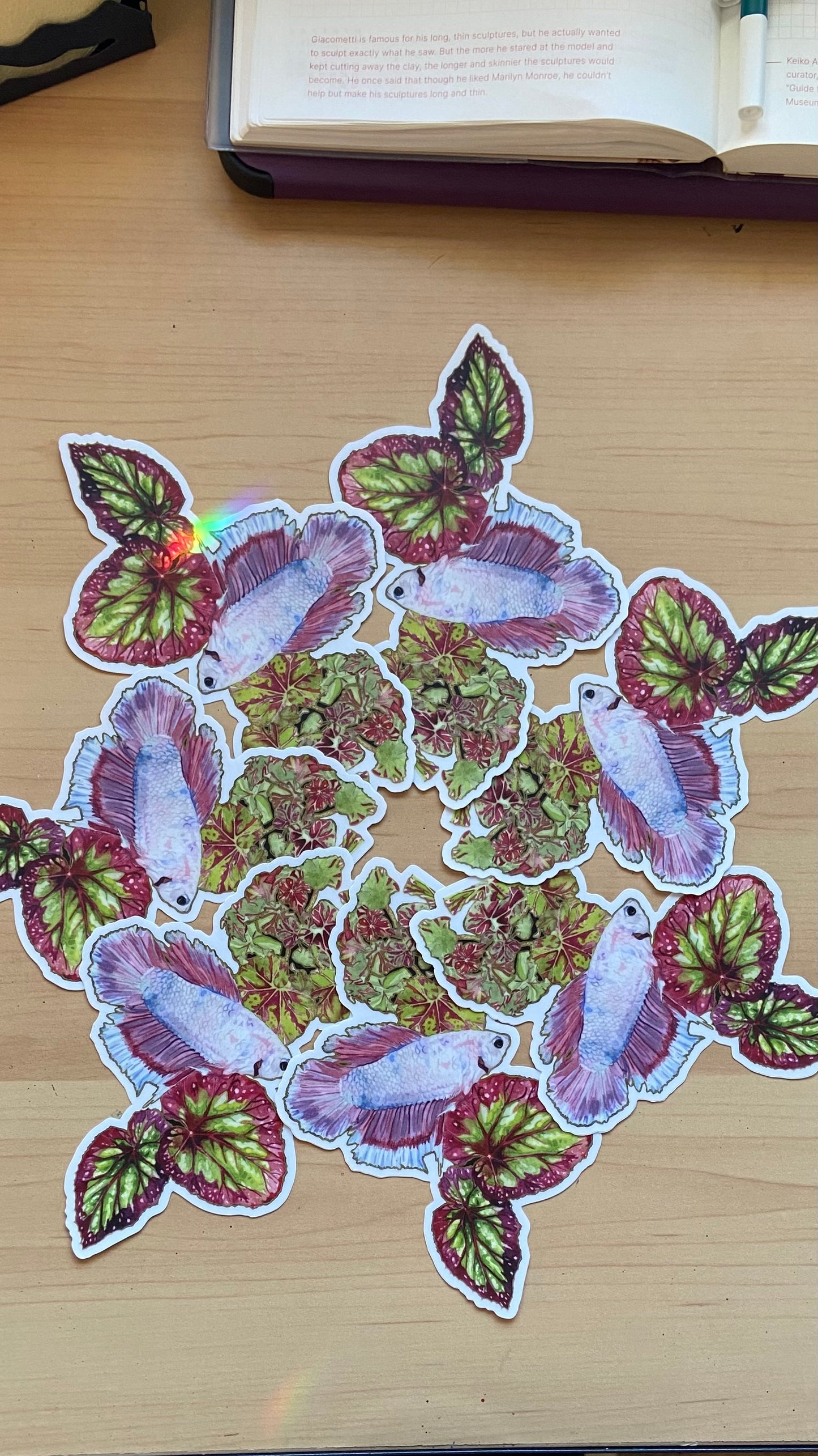 Betta and Begonias Large Sticker